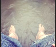 Nexus chilling feet in water